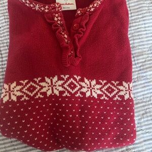 Hanna Andersson Red and Cream Women's Sweater
